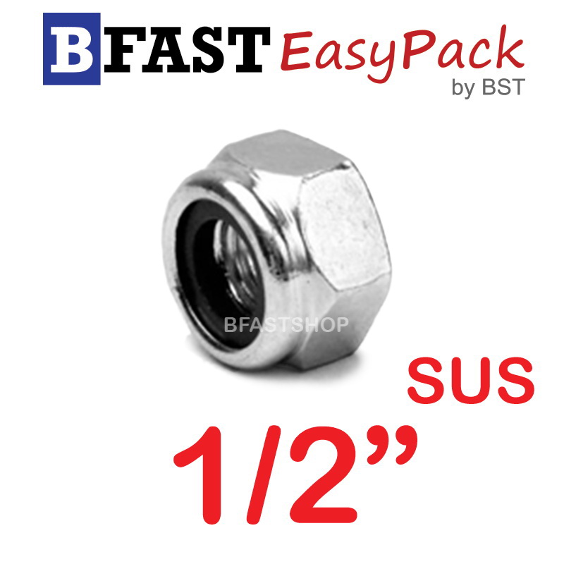 หัวน็อตล็อคสแตนเลส SUS 1/2" x BSW12 ( 2 ตัว/ถุง)