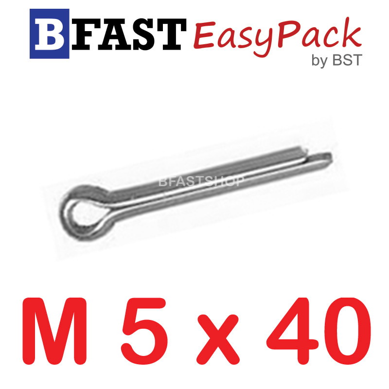 ปิ๊นสแตนเลส SUS M5 x 40 (4 ตัว/ถุง)