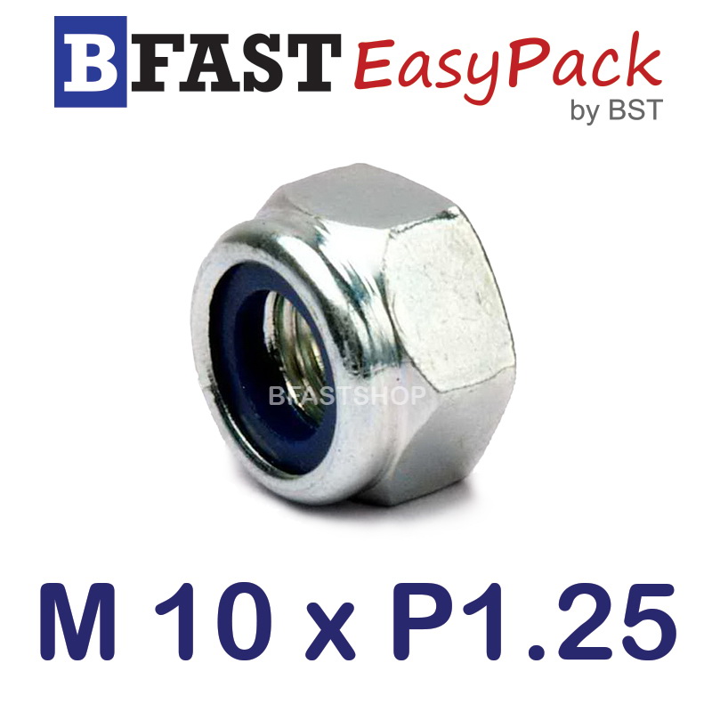 หัวน็อตล็อค M10 x P1.25 ขอบ 17 (10 ตัว/ถุง)