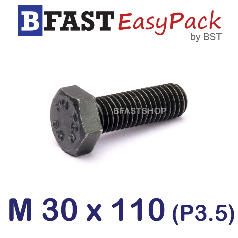 สกรูมิลดำ M30 x 110 *เกลียวครึ่ง*