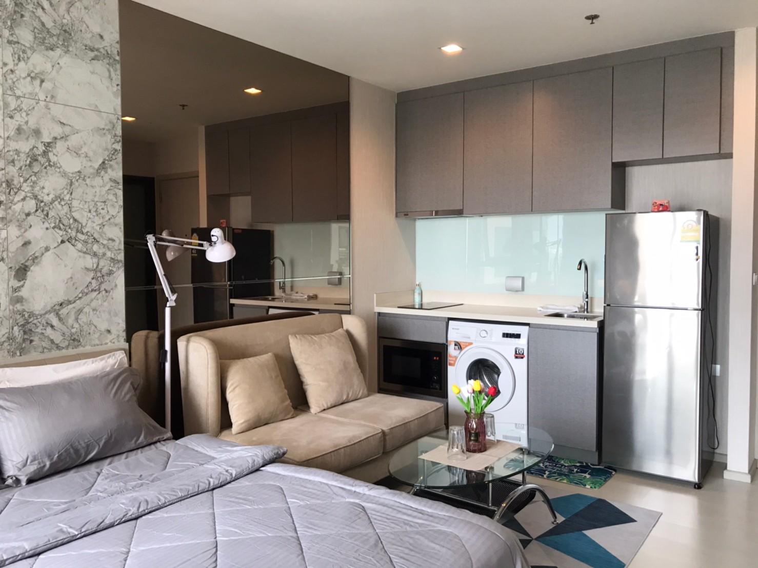 ให้เช่าคอนโด Rhythm Sukhumvit 36 - 38 (ริทึ่ม สุขุมวิท 36-38) ห้องสตูดิโอ 1 นอน ขนาด 24 ตรม.ชั้น 12 - Unit 12-A08