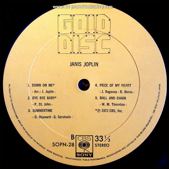 Janis Joplin - Gold Disc
