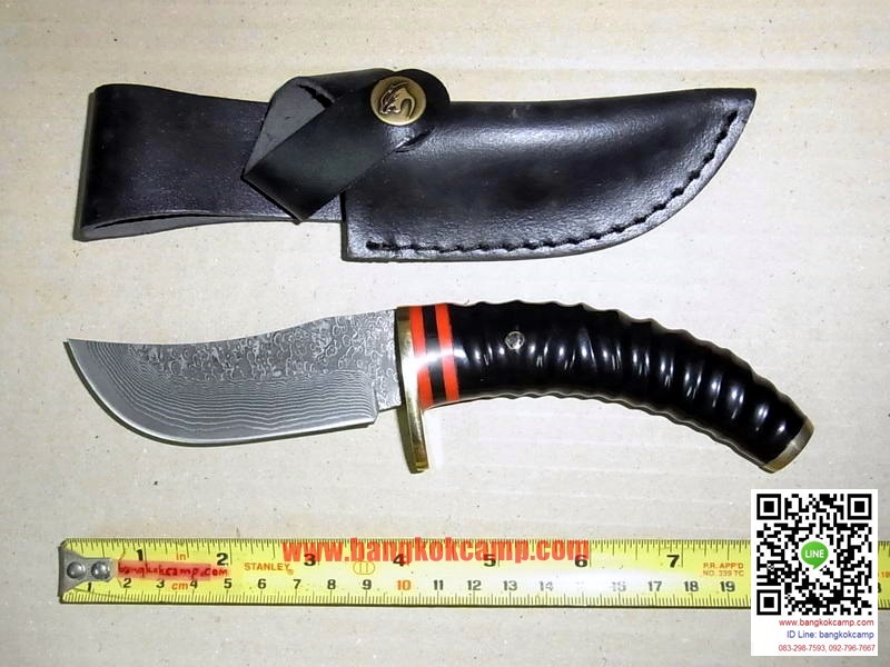 มีดดามัสกัส ด้ามเขา พร้อมซองหนังแท้