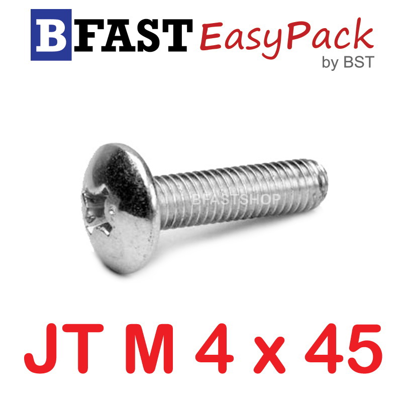 สกรูสแตนเลส SUS JT M4 x 45 (10 ตัว/ถุง)