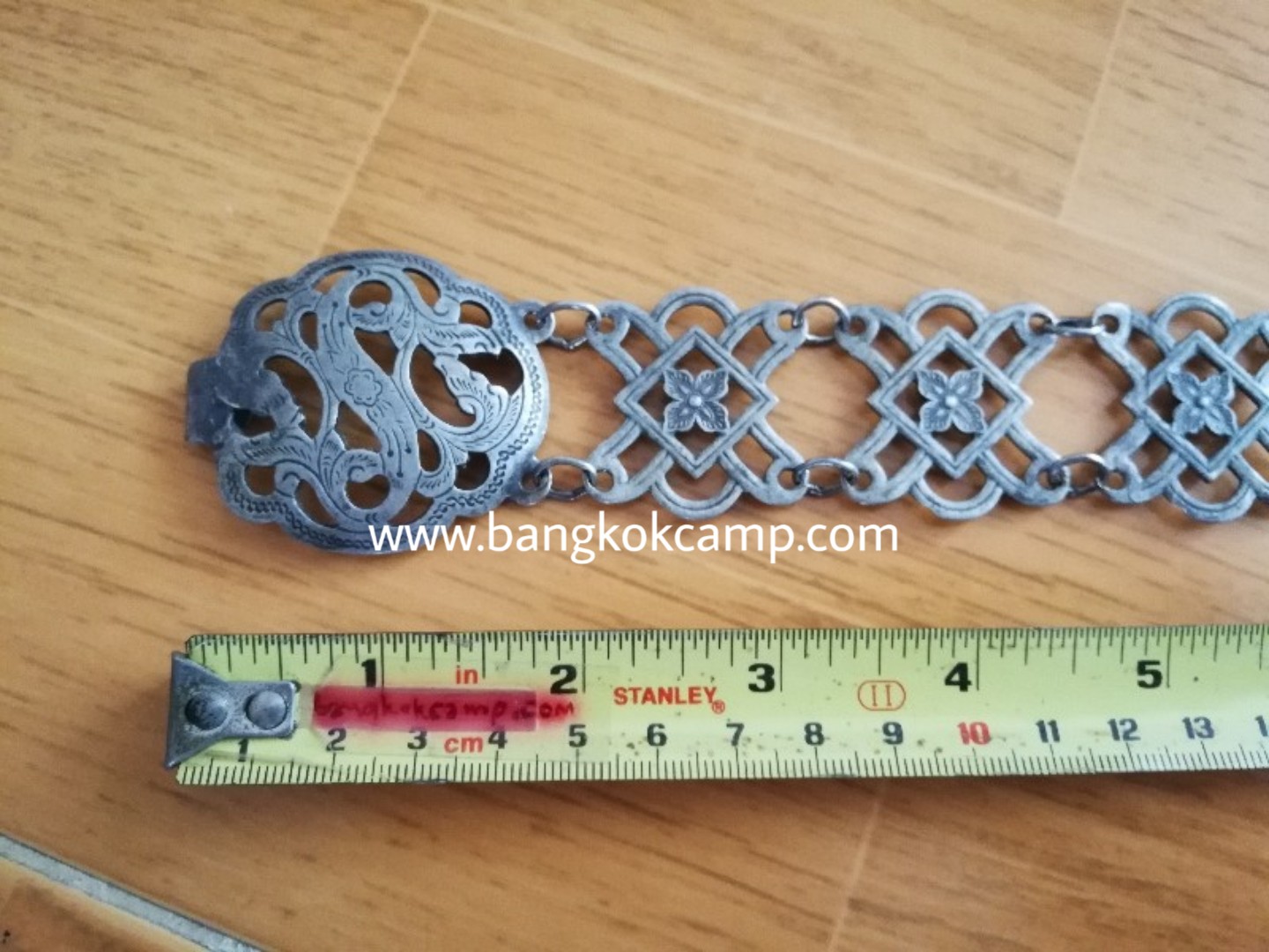 เข็มขัดโบราณเงินแท้ ยาว38นิ้ว หนัก144กรัม