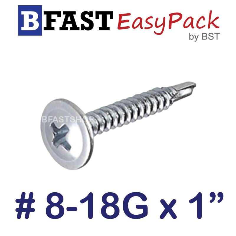 สกรูปลายสว่านหัวเวเฟอร์ #8-18G x 1" (30 ตัว/ถุง)