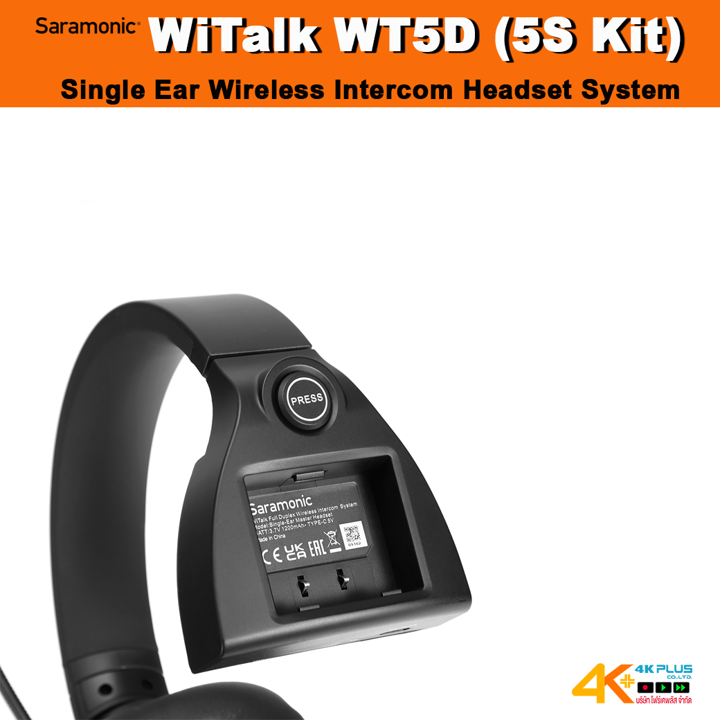 Saramonic WiTalk WT5D (5S Kit) Single Ear Wireless Intercom Headset System