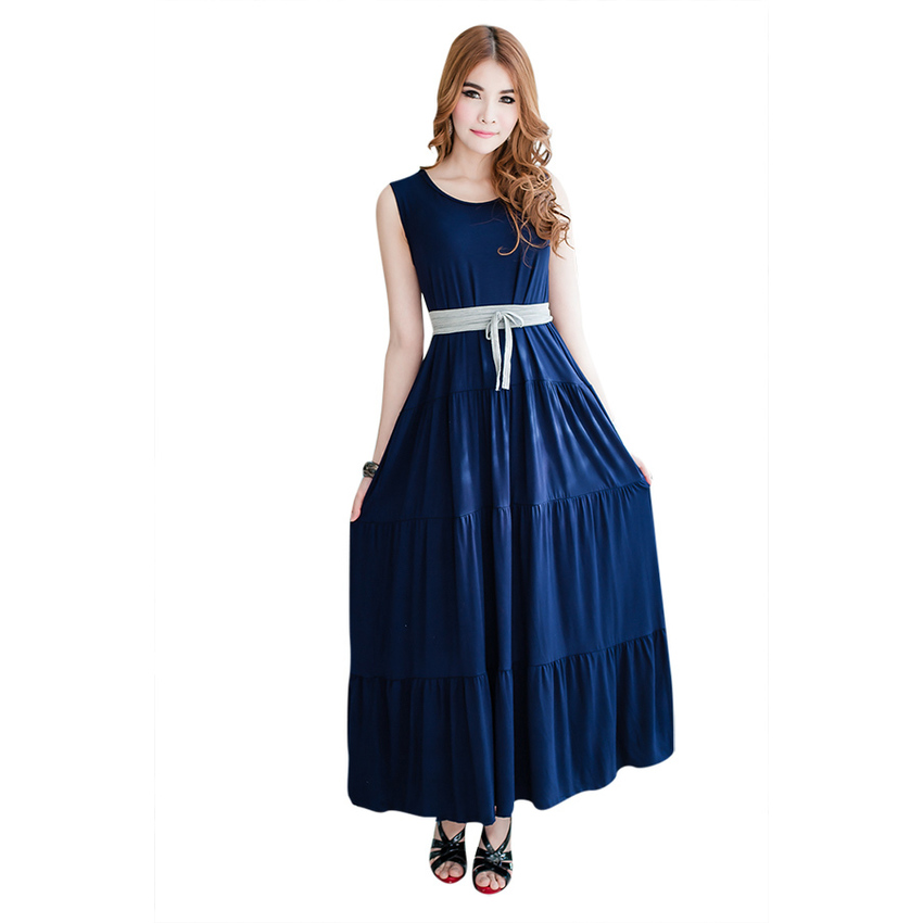 Fashionstory Maxi Shop Fashion Dresses Online รุ่น 763/3 (สีกรมท่า)
