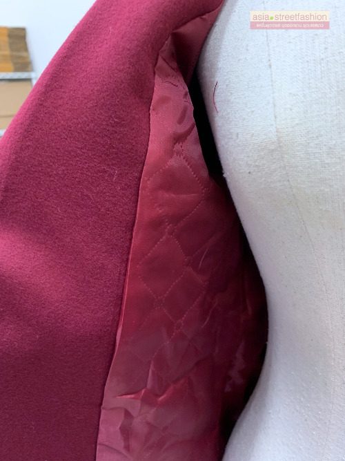 S-4XL เสื้อโค้ทกันหนาว สไตล์เกาหลี ทรงเรียบง่าย ทรงยาว ดูดี ผ้าวูลผสมบุซับในกันลม จะใส่คลุม หรือใส่เป็นโค้ทก้สวยเก๋ พร้อมส่งจ้า ไวน์แดง