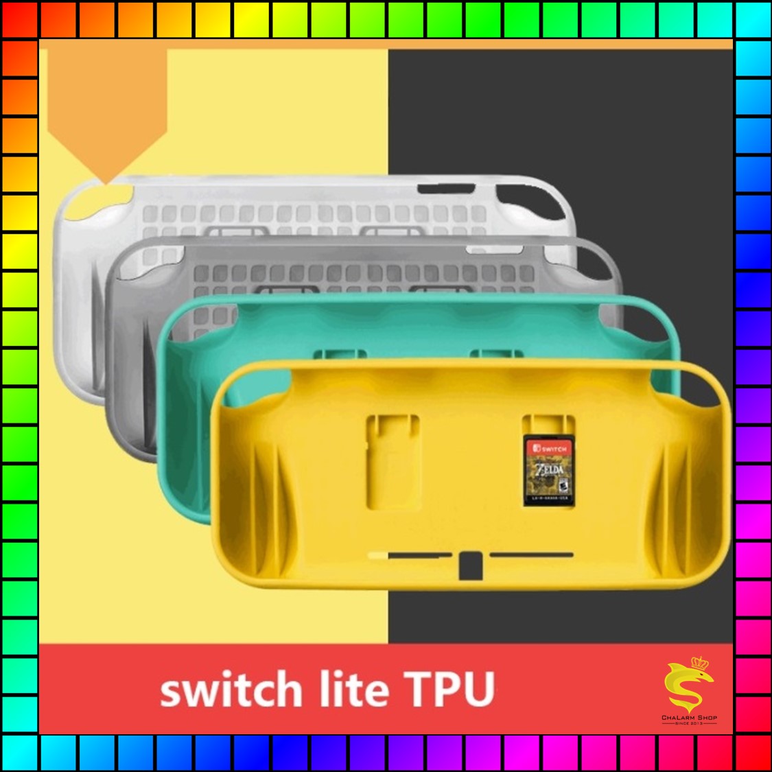 เคสยาง for Nintendo Switch Lite with 2 game card and hand grip SND-434