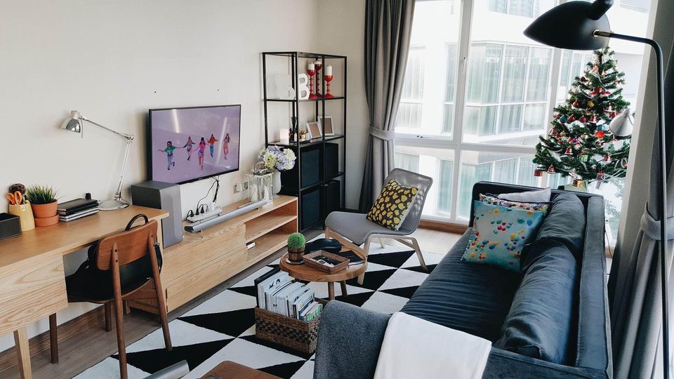 ขาย / เช่า คอนโด Garden Asoke - Rama 9 (การ์เด้น อโศก - พระราม 9) 1 ห้องนอน 1 ห้องน้ำ ตึก A 3 ชั้น 6 ห้องมุม ขนาด 45 ตรม. ติดกับบันไดหนีไฟ Fully Furnished พร้อมเครื่องใช้ไฟฟ้า