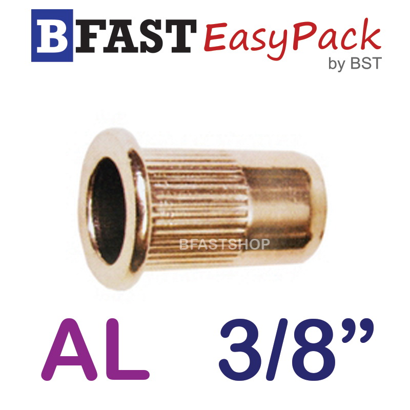 รีเวทนัท หัวแบนคอลาย AL 3/8" (2 ตัว/ถุง)