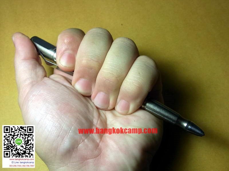 ปากกา Tactical สีทอง ปลายโลหะแข็ง (กระแทกกระจกได้)