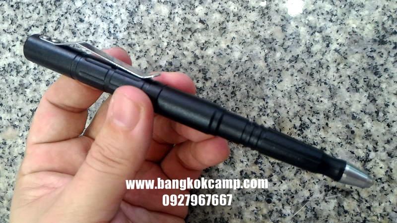 ปากกา แทคนิคอล Tactical Pen ปลายคาร์ไบร์เสริมสแตนเลส(2ชั้น) สีดำ