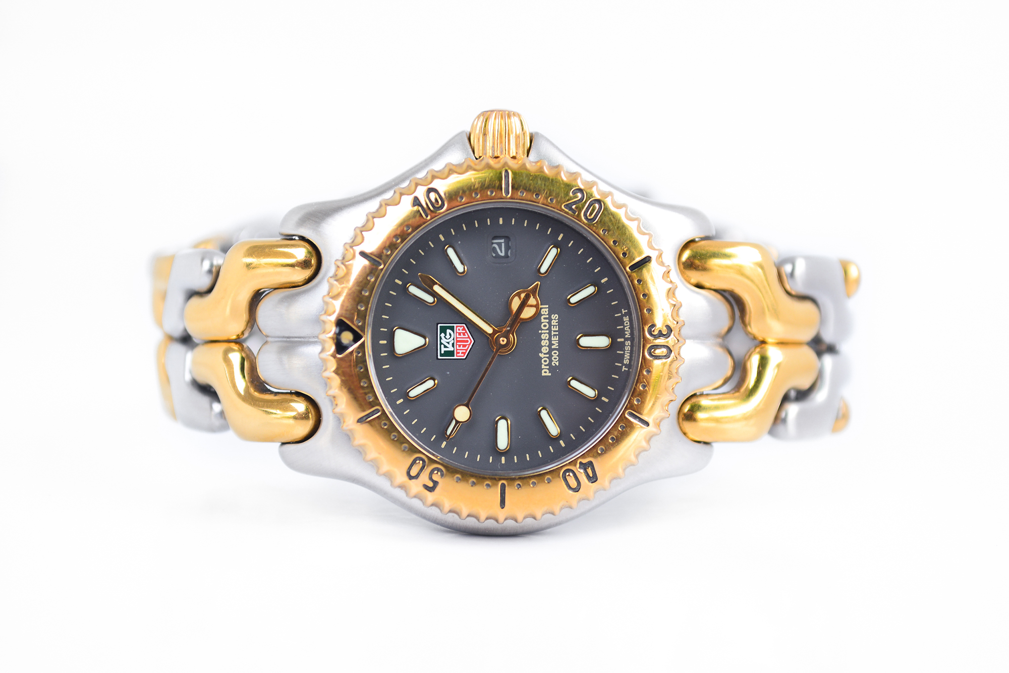 Tag Heuer ก้างปลา Lady Size Quartz 2tone สองกษัตริย์ หน้าเทา