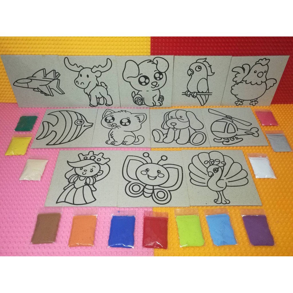 จิ้มแปะ ระบายสี เปเปอร์เคลย์ พร้อมสี ขนาด 12.5*12.5 ซม. Paper Clay