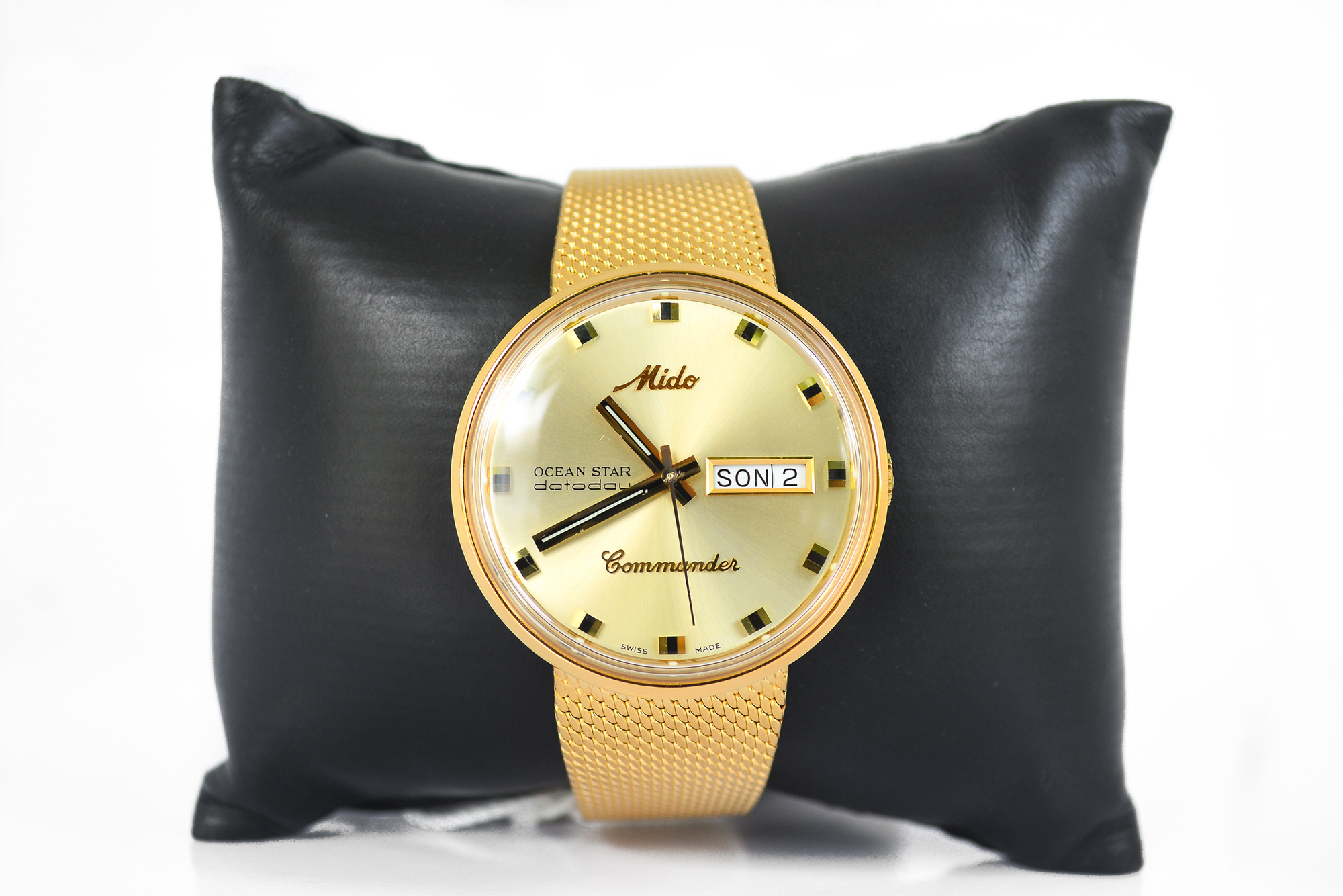 NEW:Mido Commander Automatic Aquadur เรือนทอง สายถัก