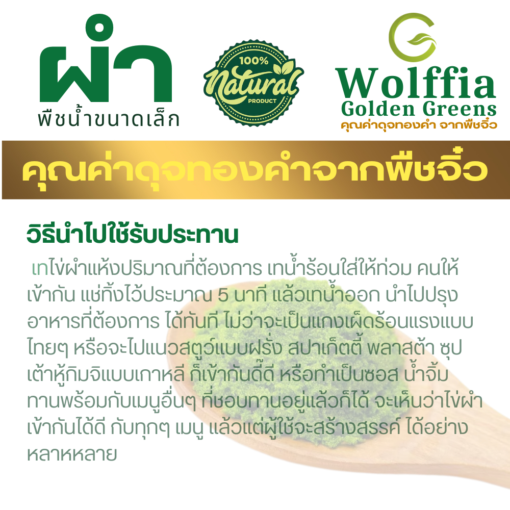 G-Wolffia ผำแห้ง ไข่ผำอบแห้ง (Dried Wolffias) ขนาด 200ml (60 กรัม)
