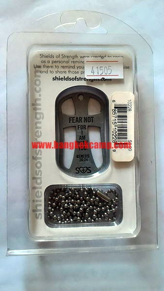 DogTag พร้อมสร้อยไข่ปลาสแตนเลส FEAR NOT FOR I AM WITH YOU. Made in USA