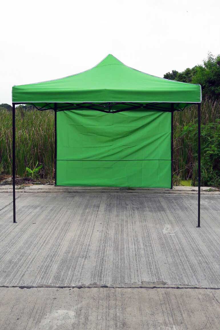 เต็นท์พับได้ สีเขียว ขนาด 3m x 3m พร้อมผ้าข้าง 300D 1 ด้าน