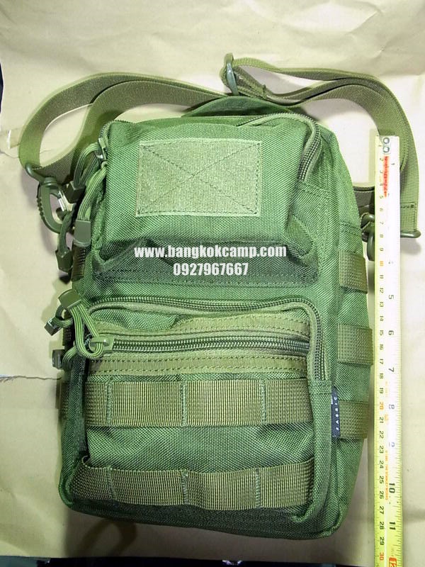 กระเป๋าสะพายข้าง ผ้าคอดูล่า (Cordura) สีเขียวทหาร