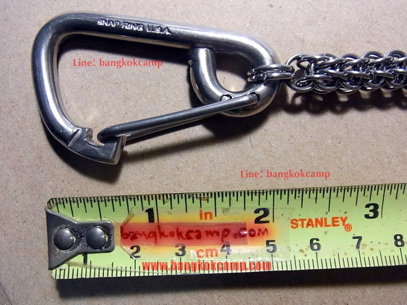 พวงกุญแจ+สร้อยงานถักมือ คาราบิเนอร์ Carabiner สแน็ปลิงค์ Snaplink -สแตนเลส (แบบที่5) ยาว11นิ้ว