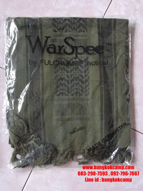 ผ้าชีมัค SHEMAGH SCRAF ของ WarSpec Made in Pakistan สีเขียวทหาร