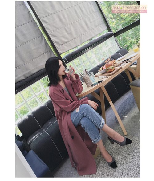 เสื้อโค้ท เน้นใส่คลุมสไตล์เกาหลี เหมาะกับอากาศไม่หนาวมาก 15 ขึ้นไป กำลังสวยจ้า งานตามแบบ