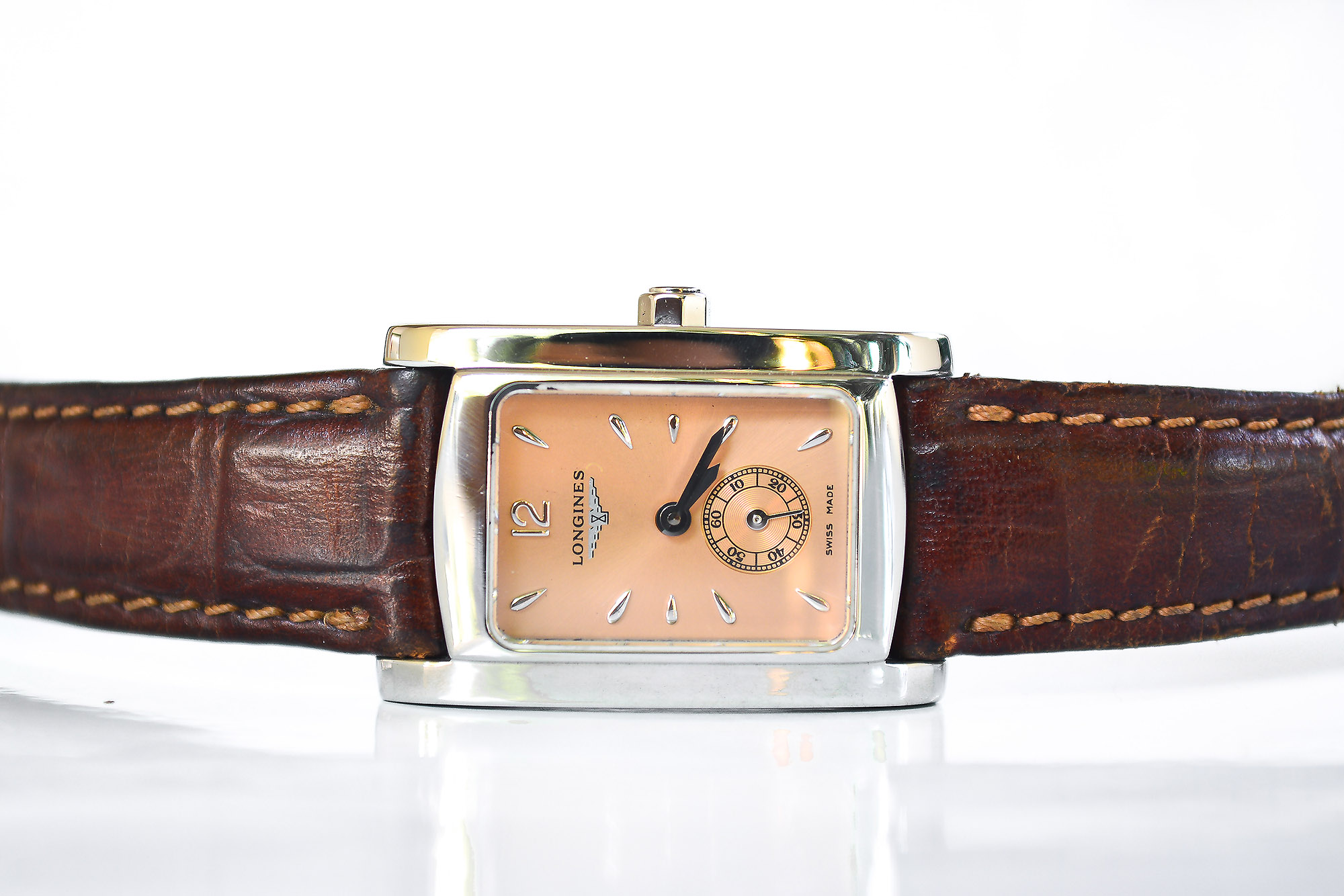 Longines Dolce Vita หน้าส้ม สายหนัง