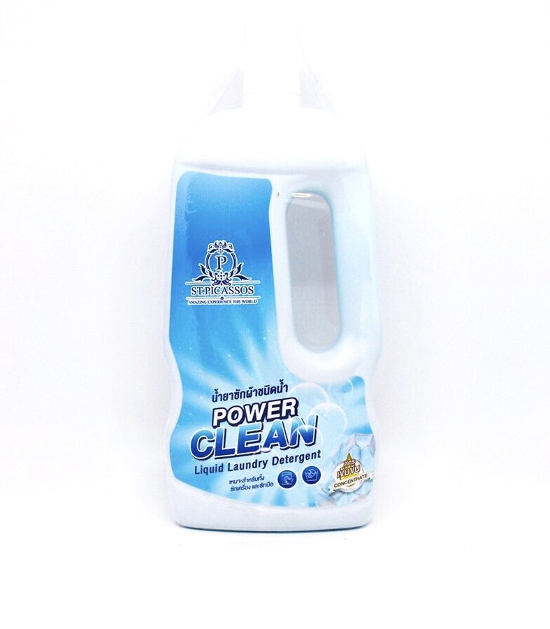 น้ำยาซักผ้าชนิดน้ำ Power Clean (สูตรเข้มข้น) - Liquid Laundry Detergent (ซักเครื่องและซักมือ) 1,000 ML.