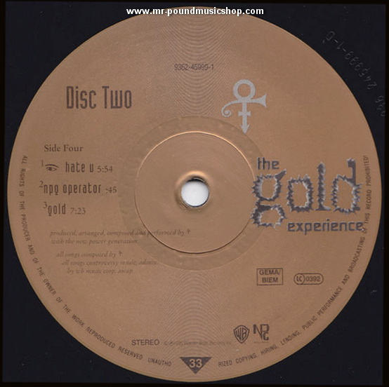 The Artist (Formerly Know As Prince) - The Gold Experience