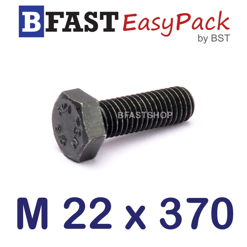 สกรูมิลดำ M22 x 370 *เกลียวครึ่ง*