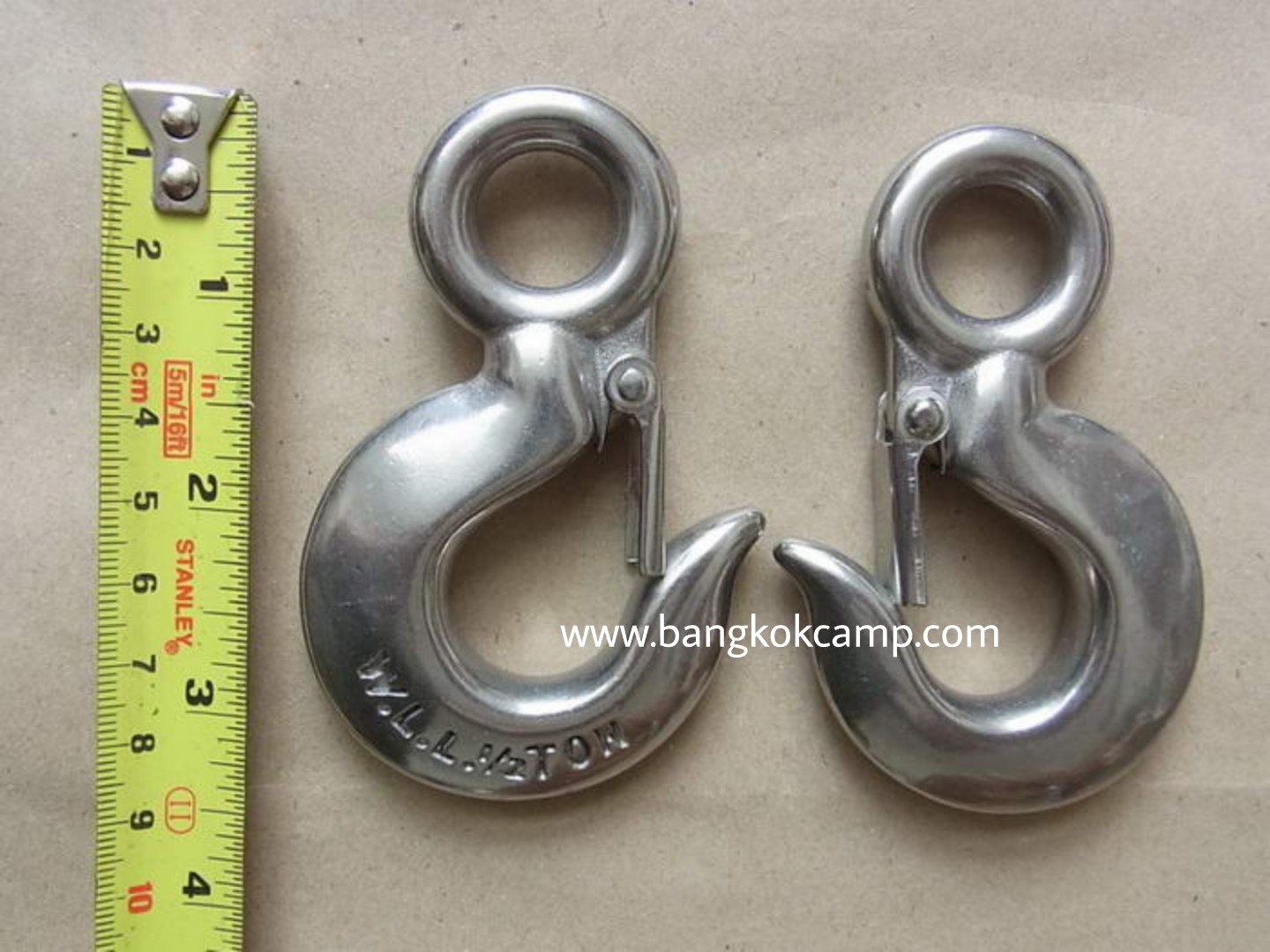 ตะขอรอกสแตนเลส Eye Slip Hook W.L.L.1/2 Ton (รับน้ำหนักได้ 500กก../ ครึ่งตัน) ของใหม่