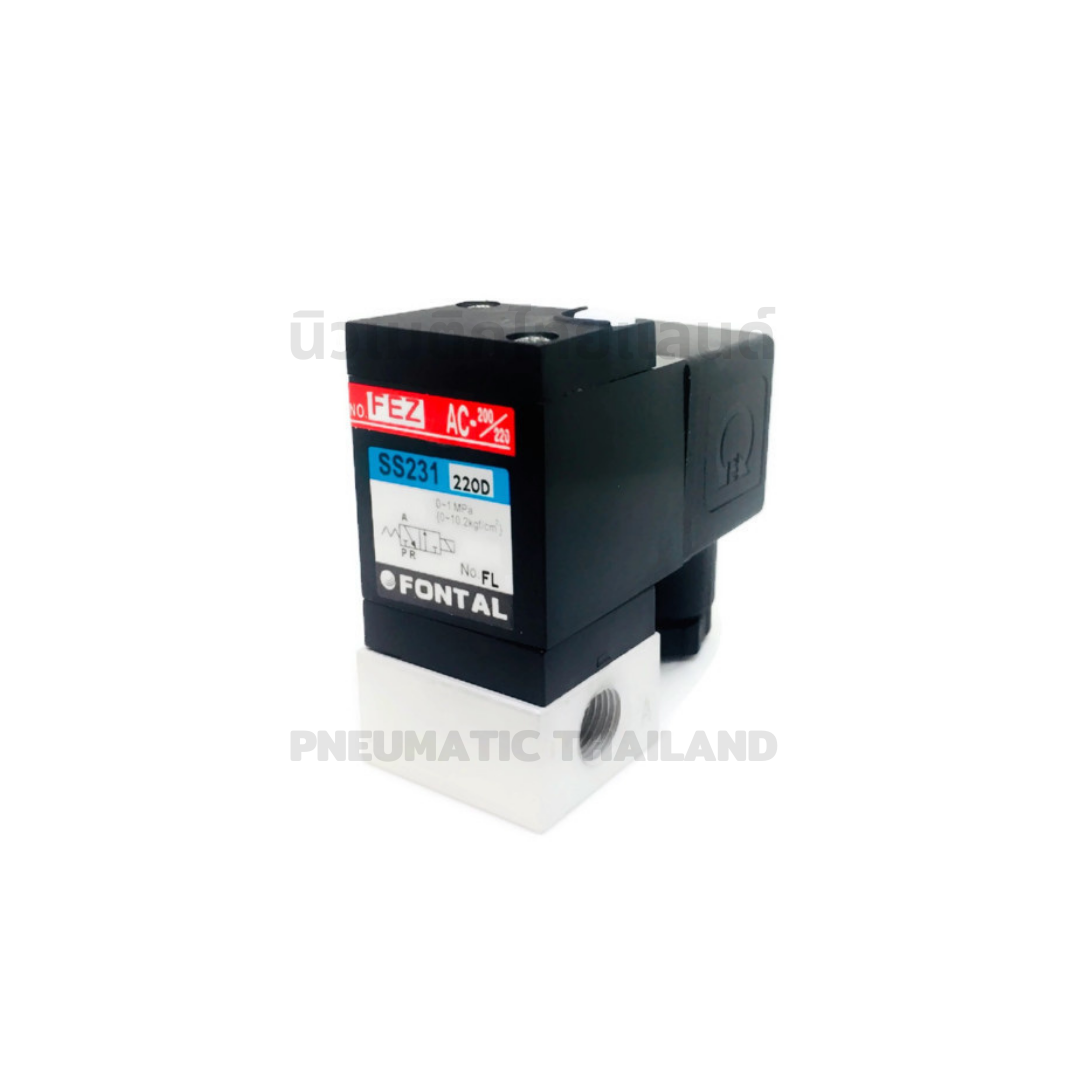 FONTAL SS231-01-220D Solenoid Valve โซลินอยด์วาล์ว 3/2 แทน Parker Kuroda