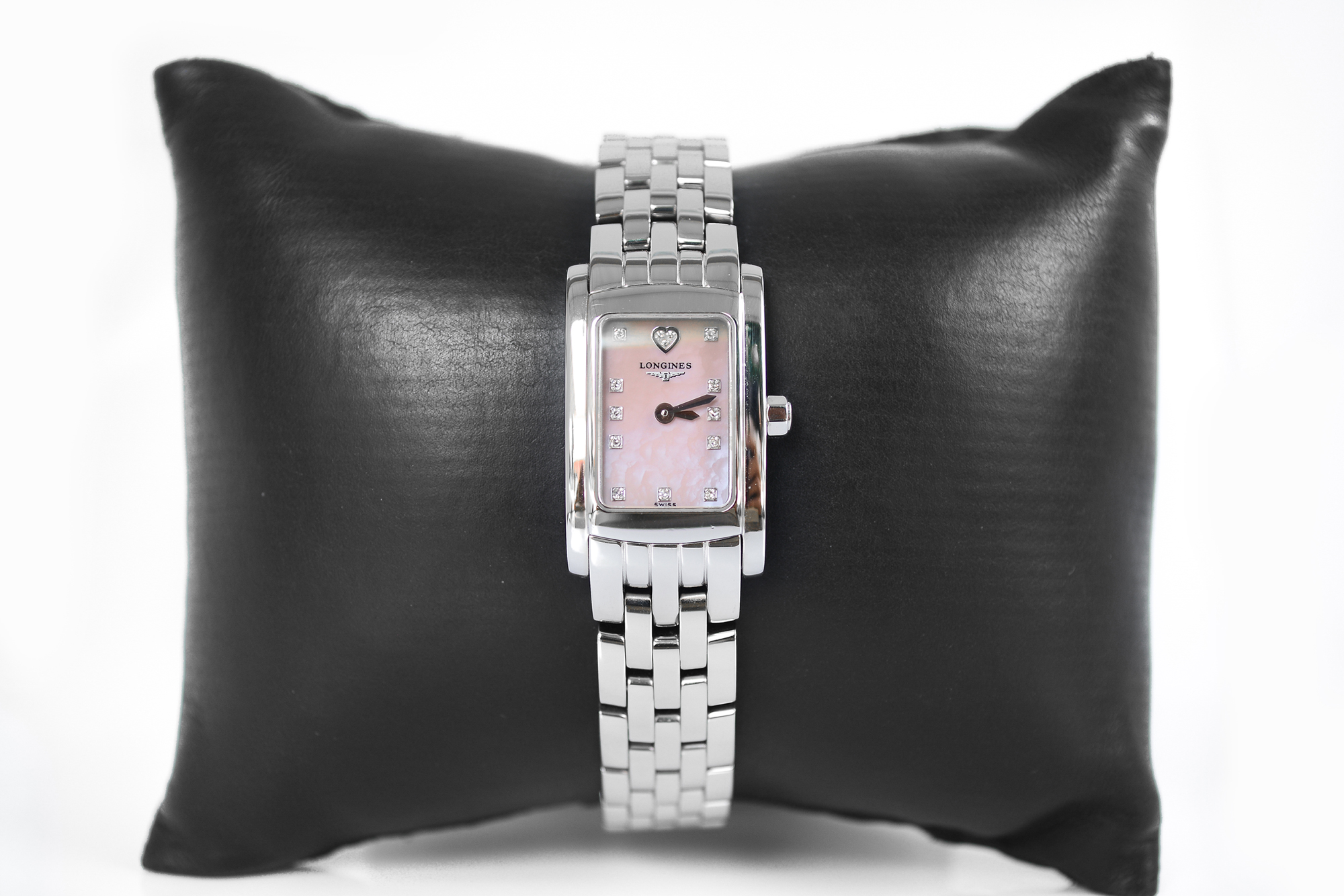 Longines Dolcevita Mini lady หน้ามุกชมพู ฝังเพชร (Sold)