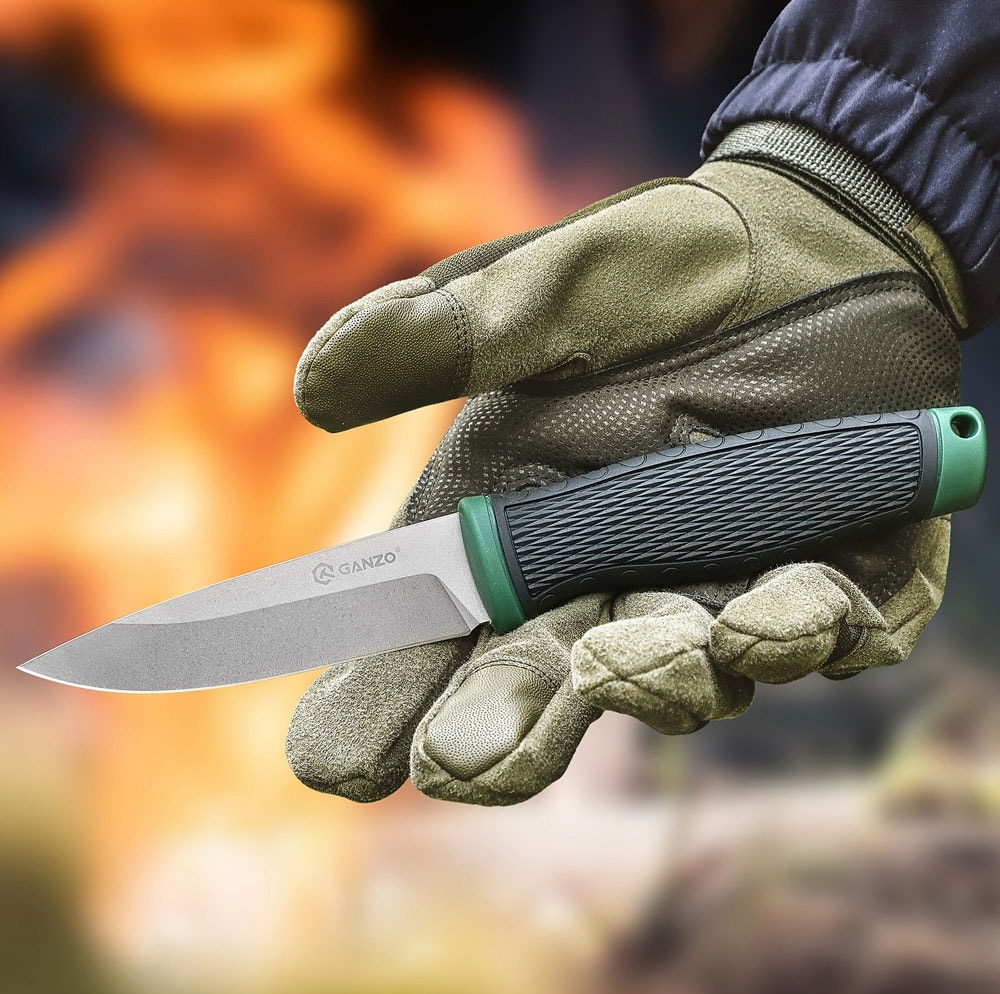 มีดใบตาย กานโซ่ Ganzo 806 Survival Fixed Blade Knives ของแท้ (เขียว)
