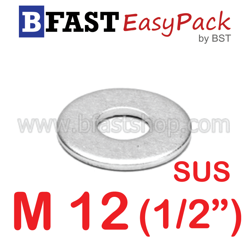 แหวนอีแปะสแตนเลส SUS M12 (10 ตัว/ถุง)