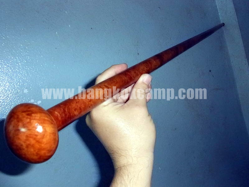 ไม้หายาก... ไม้ตะพด(ไม้ปุ่มประดู่, ปมประดู่) ลายสวยมาก หัวไม้ทรงลูกจันทร์ ปลายทองเหลือง