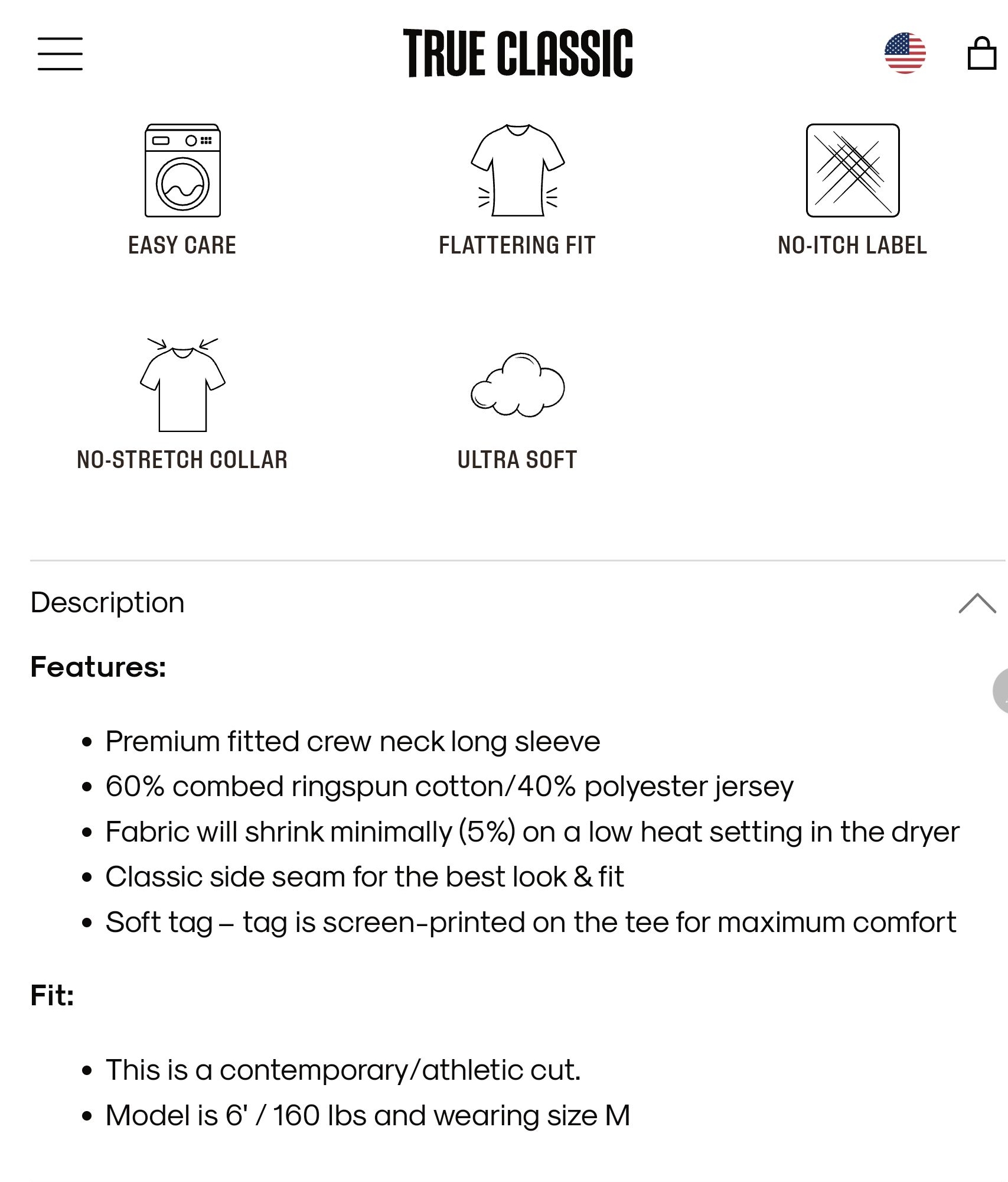 True Classic Premium V-Neck Short Sleeve T-Shirt