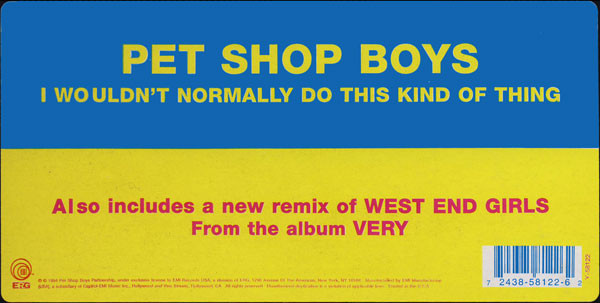 Pet Shop Boys - I Wouldn't Normally Do This Kind Of Thing