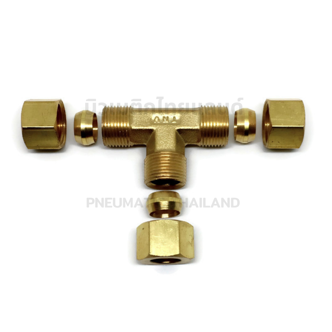 ข้อต่อสามทางตาไก่ทองเหลือง 3/8"