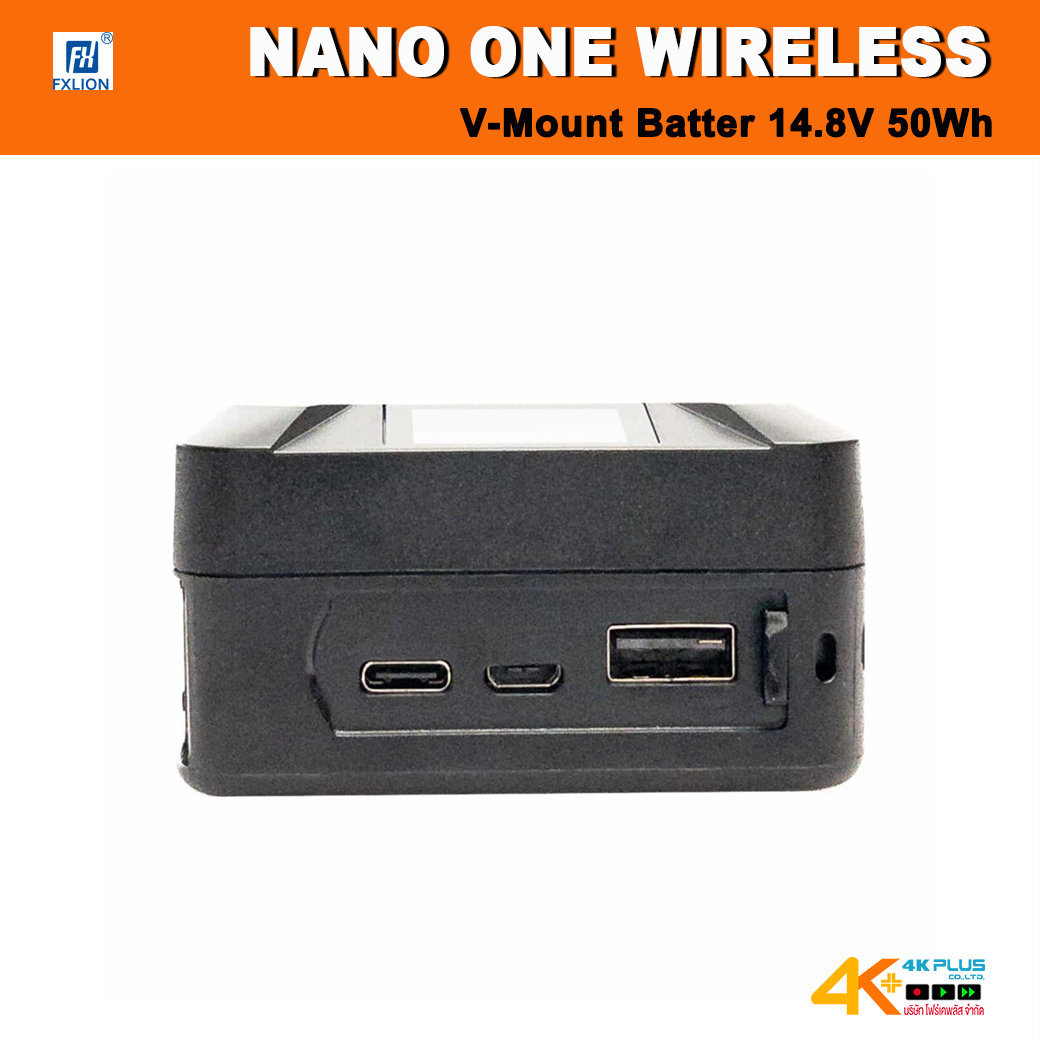 FXLION NANO ONE (Wireless) V-Mount Battery 14.8V 50Wh with D-tap,USB A/USB C/Micro USB