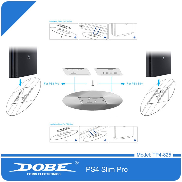DOBE Vertical Stand for PS4 Slim&Pro ฐานตั้งเครื่อง PS4 สีดำใส