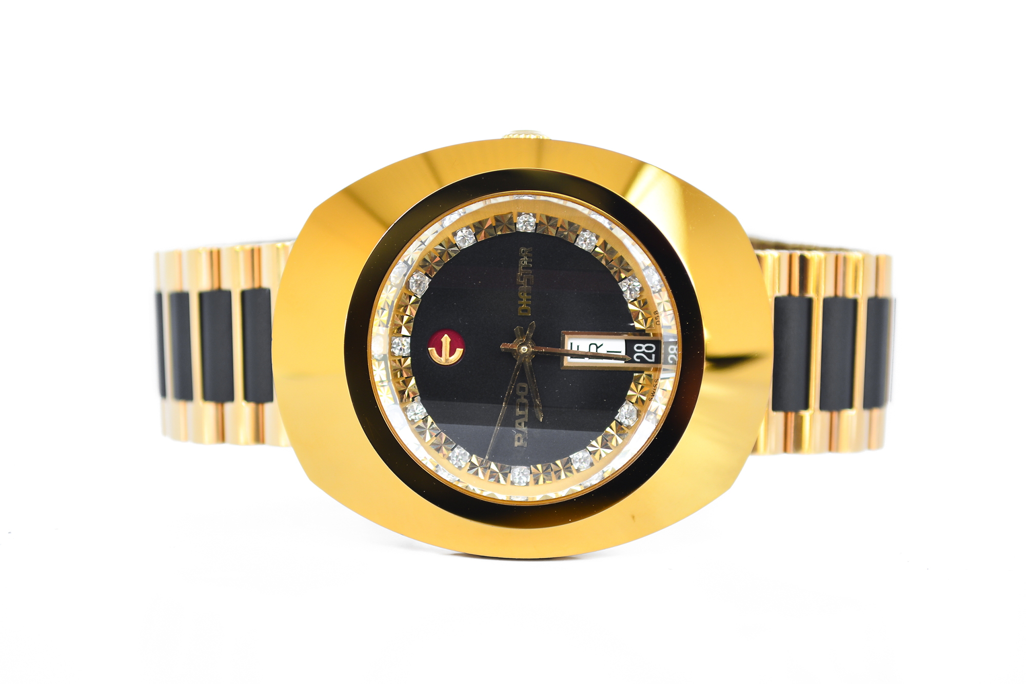 Rado Diastar Automatic 11 พลอย เรือนทอง หน้าดำ (Sold)