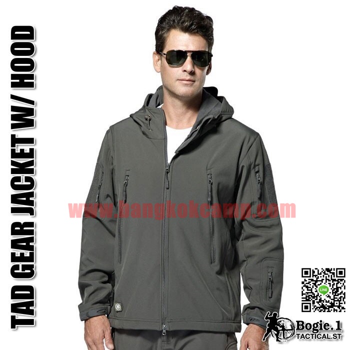 เสื้อกันหนาว กันลม กันฝน มีฮู้ด(Hood) Tad Gear ยี่ห้อ Bogie.1 สีเทา