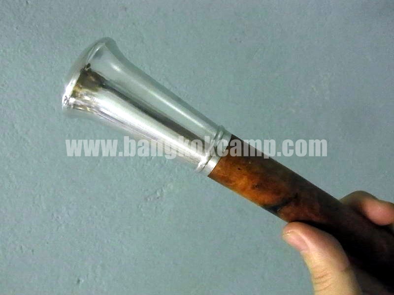 ไม้หายาก... ไม้ตะพด(ไม้ปุ่มประดู่, ปมประดู่) ลายสวยมาก หัว+ท้ายไททาเนียม หัวทรงป้าน