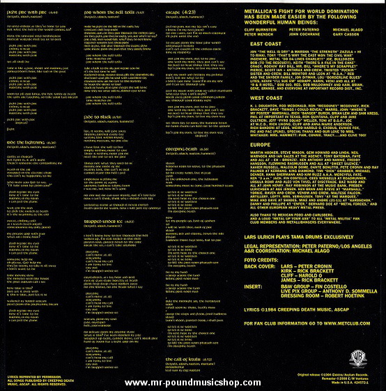 Metallica - Ride The Lightning