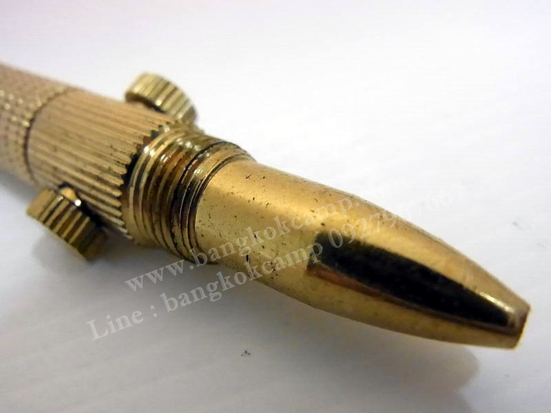 พวงกุญแจ ปากกา(ซ่อนมีด)...งานกลึงทองเหลือง รุ่นเก่า ใหม่เก่าเก็บอย่างดี (สภาพเหมือนใหม่) ...สีทอง