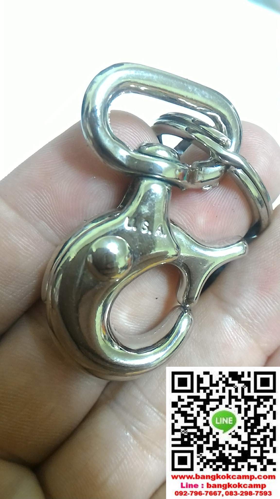 ซองหนังจรเข้แท้ เย็บมือ ใส่กล้องส่องพระ + พวงกุญแจ USA. งานเก่า แท้