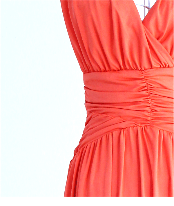 MAXI DRESS เดรสยาว เปิดหลัง ผ้าคอตตอน สีโอรส แขนกุด ใส่ออกงาน สวยๆ ASIA STREET FASHION